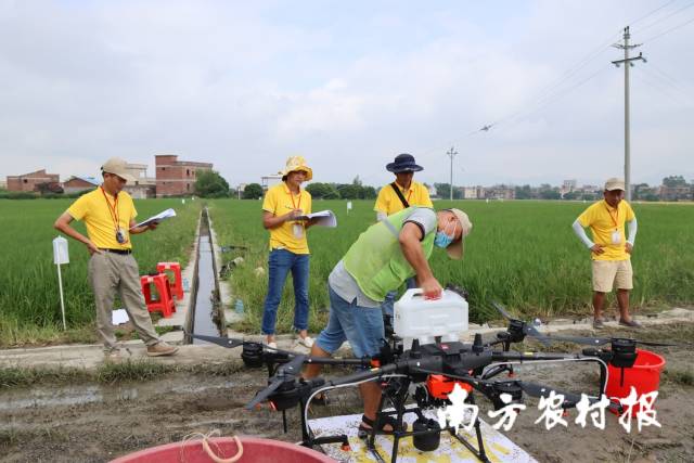 参赛选手进行无人机飞防竞赛