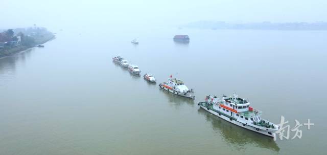 珠江渔政执法特编船队首次开展联合巡航执法。受访者供图